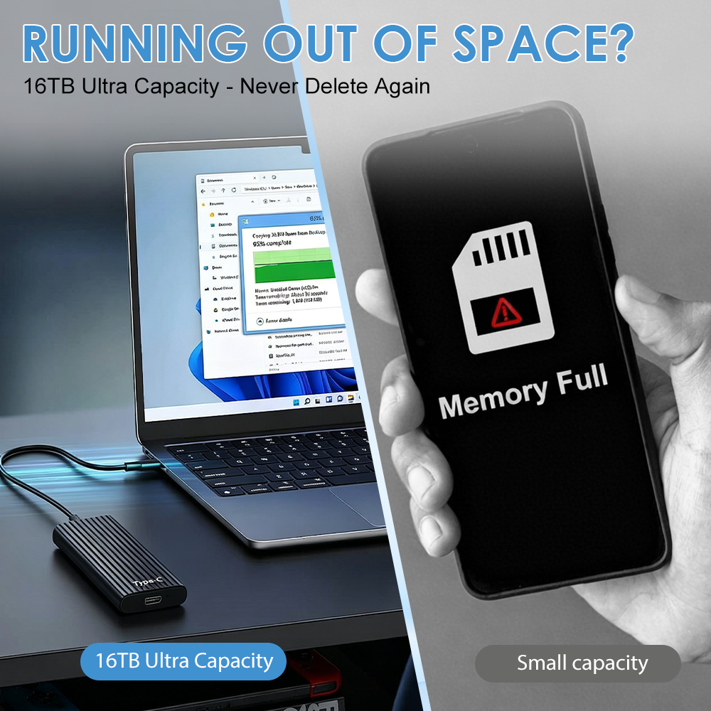 Shipped from Australia 🏆Flash Sale⚡ 50K+ SOLD! Almost Gone-🔥16TB Large-Capacity Type-C Portable Mini SSD -up