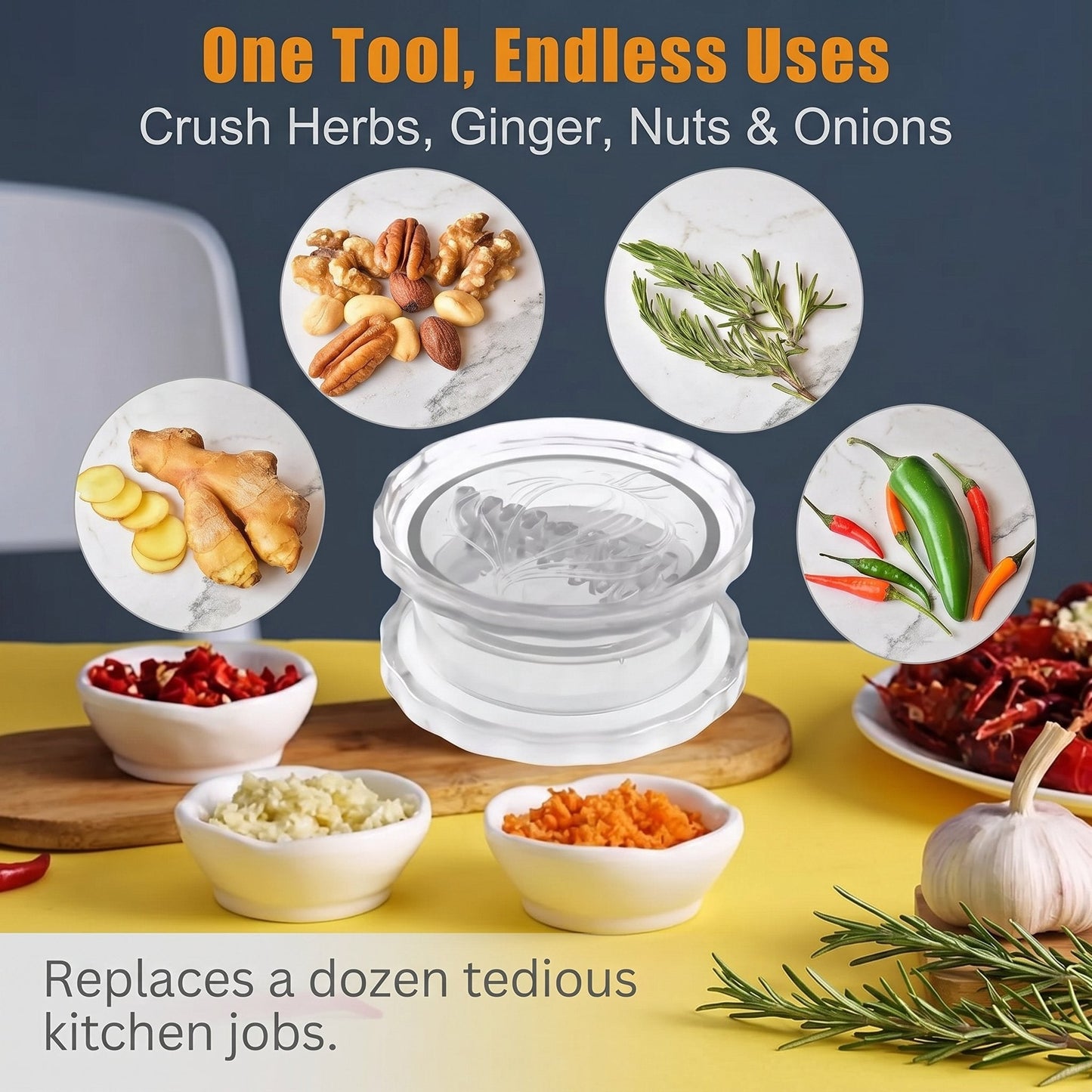 🔥💞LAST DAY 75% OFF ✨ Manual Garlic Twister & Masher