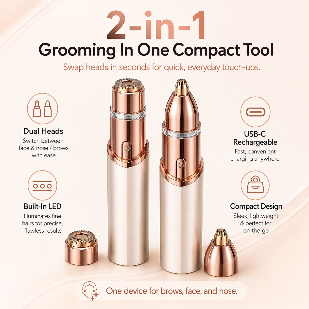 🔥2 in 1 Facial & Eyebrow Hair Trimmer